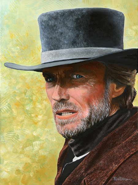 painting of Clint Eastwood from the movie Pale Rider